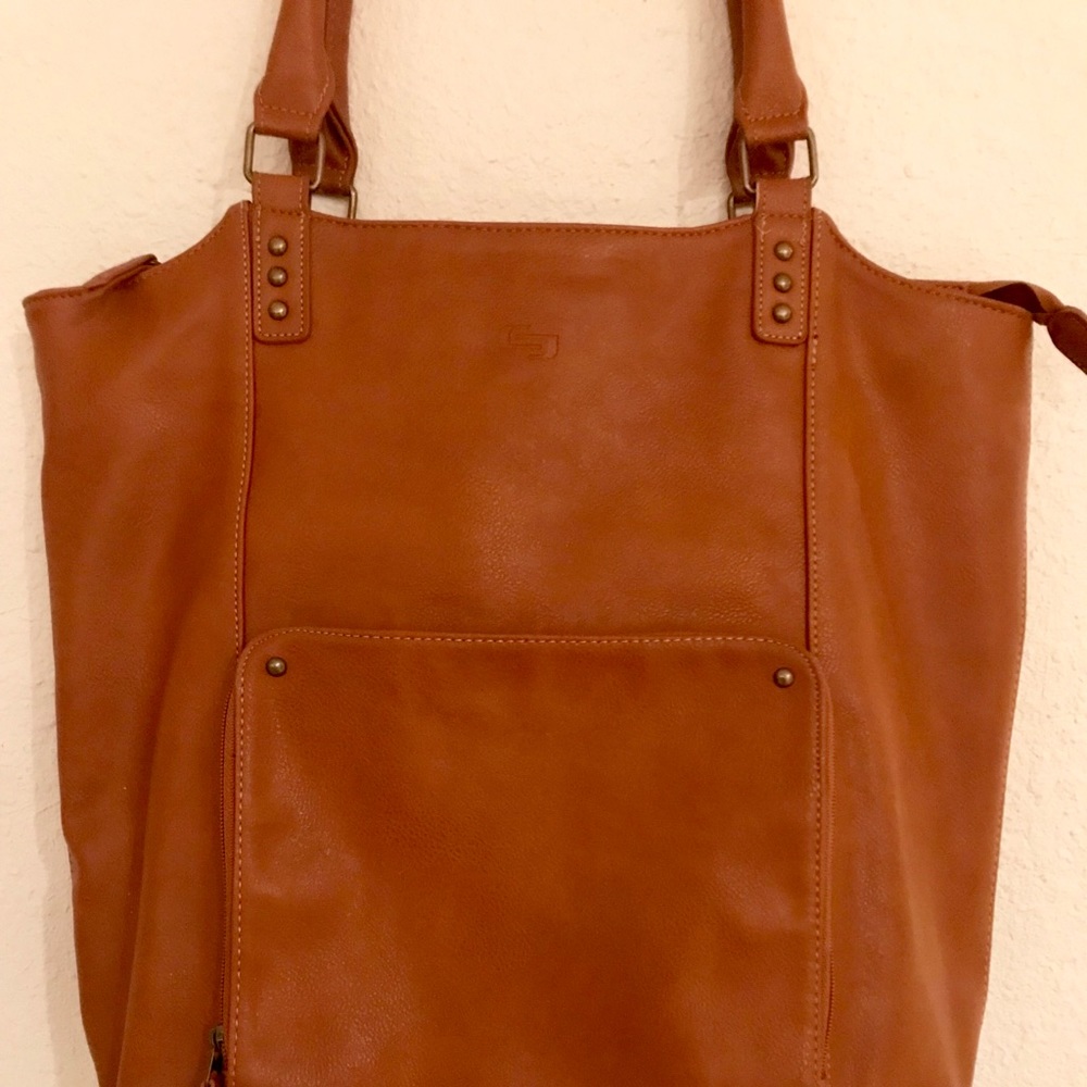 Solo Brown Leather Laptop, Tablet Travel Tote Bag